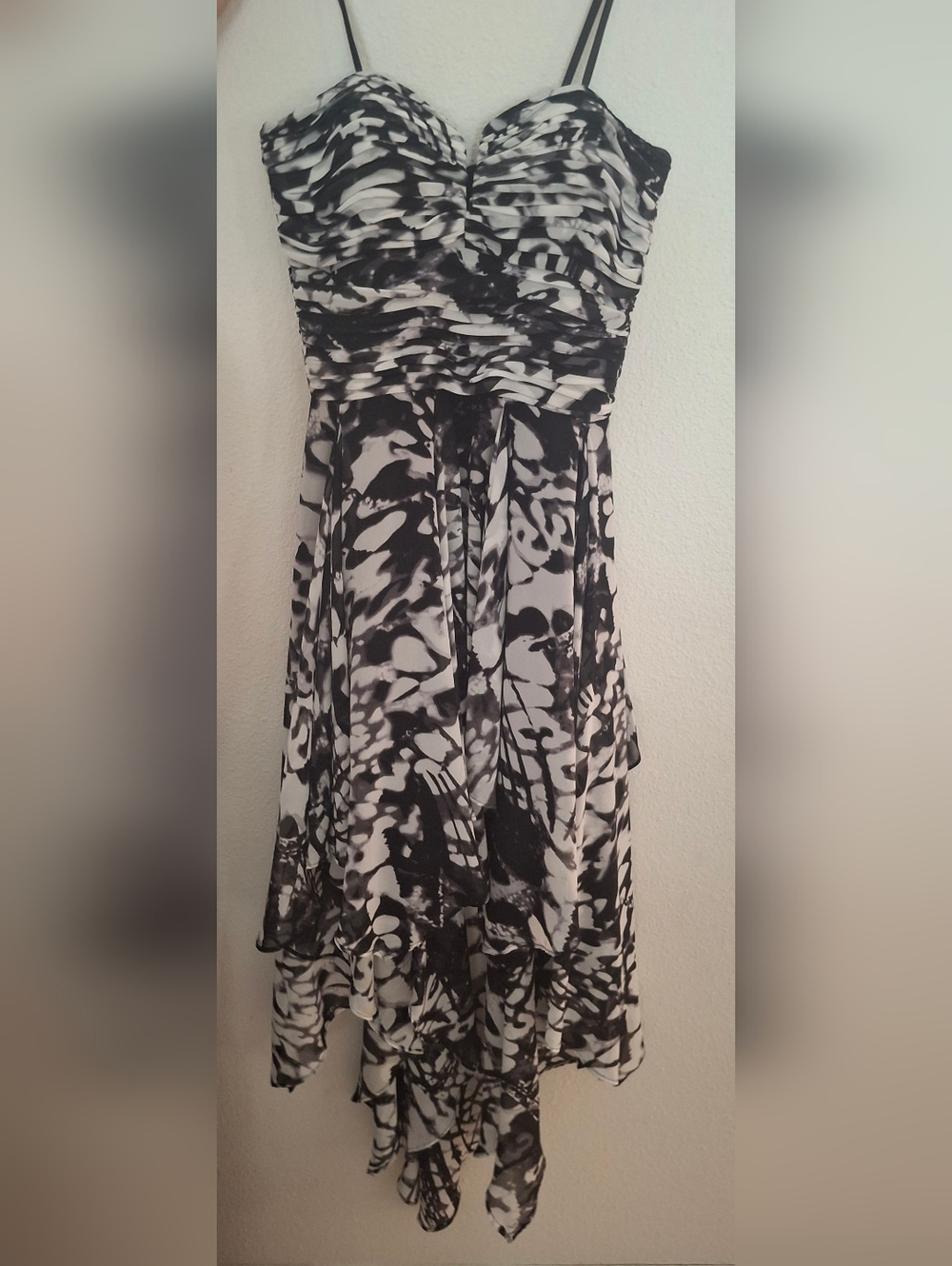 Arden B Black and White Printed Midi Dress
